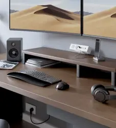 Indux Desk ufficio o tappetino da tavolo bianco con presa a terra (2x) con 1xUSB A, 1xUSB C, 1xRJ45 e 1xHDMI 1208957921