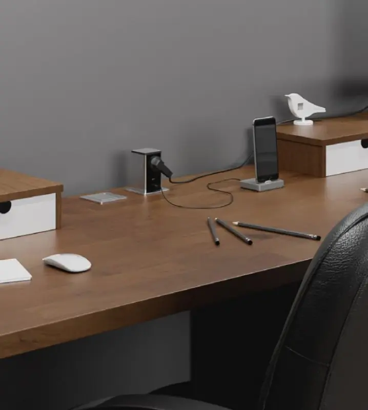 Indux Push Presa periferica nera estensibile con messa a terra e 1 x USB A e 1 x USB C con coperchio in acciaio inox 1208957930