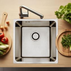 Aquadesign R25 lavello con montaggio su piano, sotto piano e incasso, acciaio inox 40x40 cm 1208958206