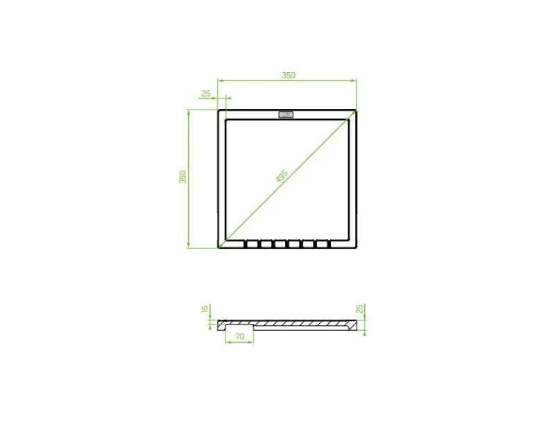 Aquadesign Unix Scolapiatti in granito 35x35cm beige 1208958210