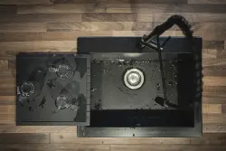 Aquadesign Unix Scolapiatti in granito 35x35cm nero 1208958214