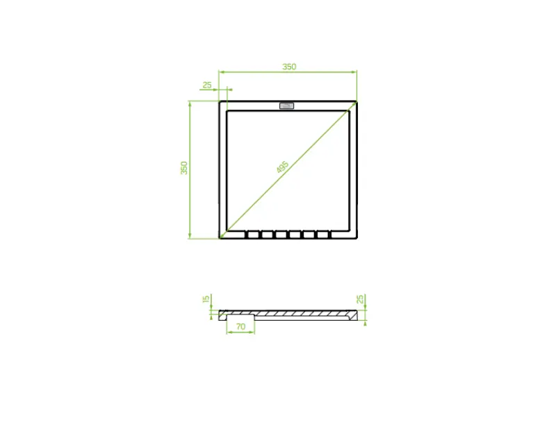 Aquadesign Unix Scolapiatti in granito 35x35cm nero 1208958214