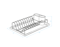 EPKA Dish cromo/bianco scolapiatti acciaio 38x10x25cm 1208958240