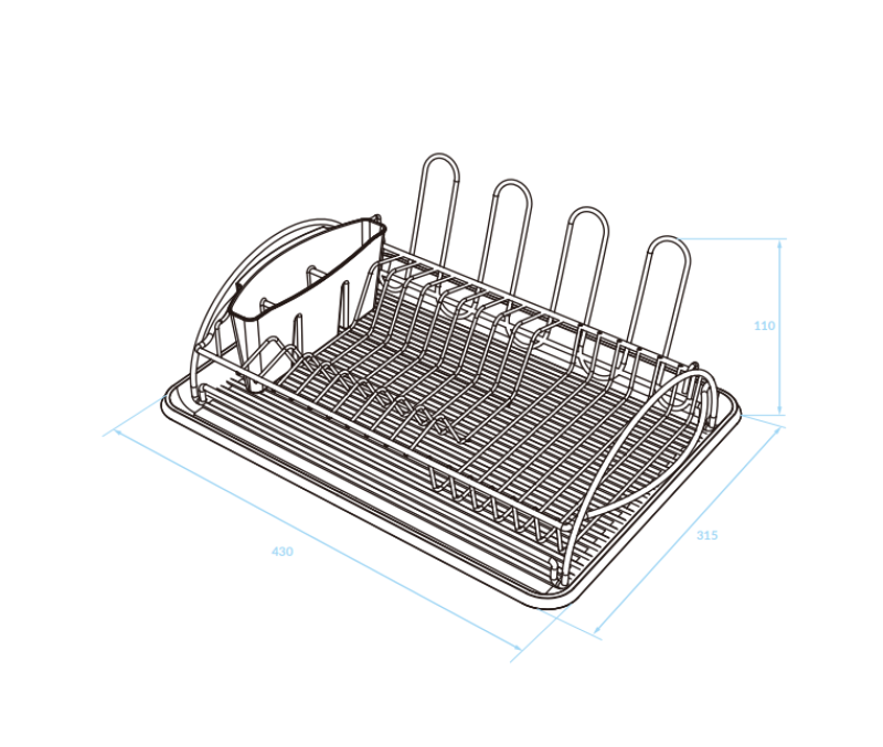 EPKA Dish zwart scolapiatti in acciaio 43x110x31,5cm 1208958243