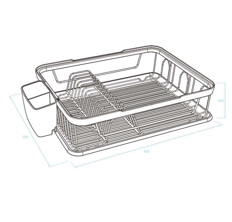 EPKA Dish nero/oro scolapiatti in acciaio 43.3x10.5x32cm 1208958249