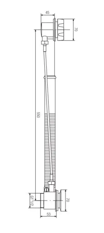 Scarico vasca PB in acciaio inossidabile con manopola girevole per troppo pieno per vasche da incasso 1208958381