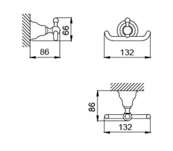 Gancio per asciugamano classico Huber Croisette in acciaio inossidabile 4010.01H.AC.