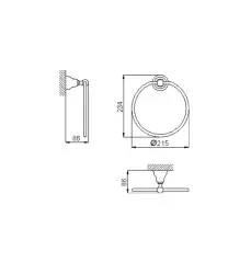 Huber Croisette Classico Portasciugamani in acciaio inossidabile 4018.01H.AC