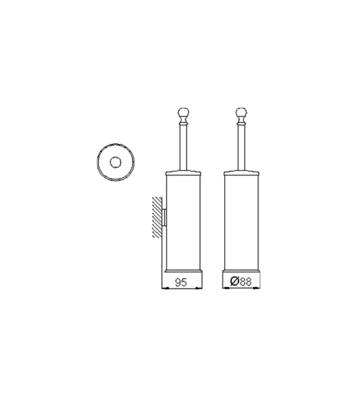 Supporto porta scopino classico Huber Croisette in acciaio inossidabile 4038.01H.AC.