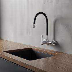 Aquatrimo Chopin rubinetto da parete cromato con alto becco flessibile 21CP8462CM