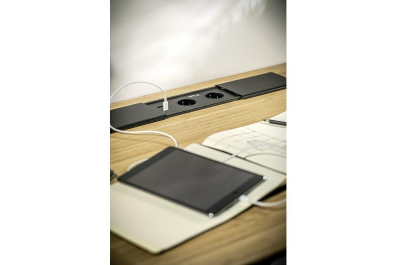 Cavo di prolunga da scrivania incassato PRESTINO, 2x presa francese, USB A+C, RJ45, HDMI, cavo 1.5m, argento 1208958675