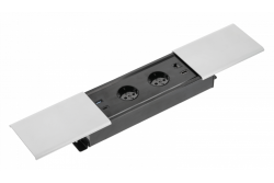 Cavo di prolunga da scrivania incassato PRESTINO, 2x presa schuko, USB A+C, RJ45, HDMI, cavo 1.5m, argento 1208958676