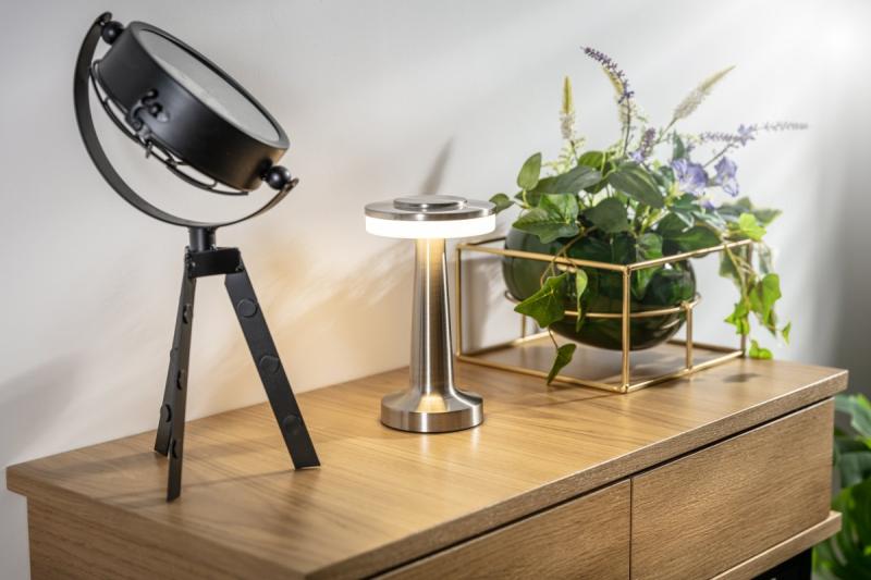 Decor Lampada da scrivania Monum 3W 200lm DC 5V 1A 3000 K 3 pezzi Dimmerabile batteria 1800 mAh inox 1208962503