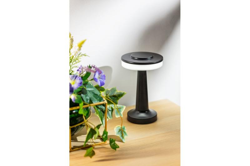 Decor Lampada da scrivania Monum 3W 200lm DC 5V 1A 3000 K 3 gradi. Batteria dimmerabile da 1800 mAh nera. 1208962504