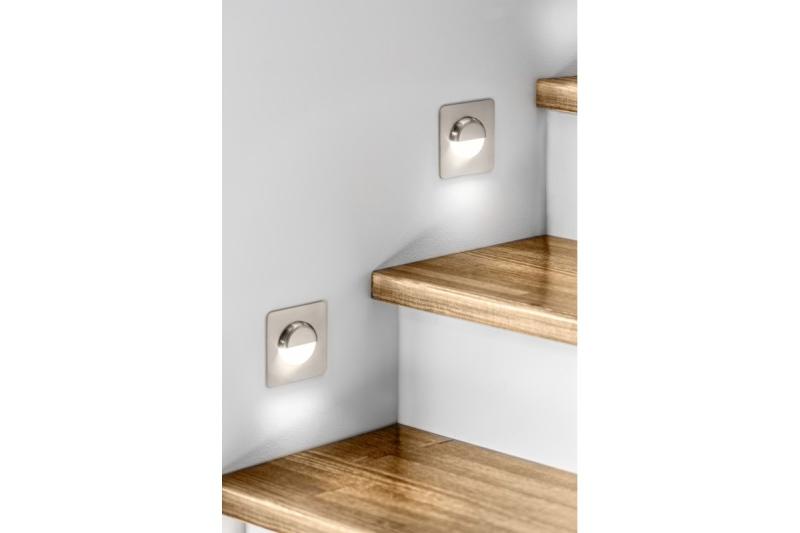 Decor Luminare per scala a LED ESCADA KB DC12V quadrata con copertura opaca 0 8W 70lm 4000K cavo inox 150cm.