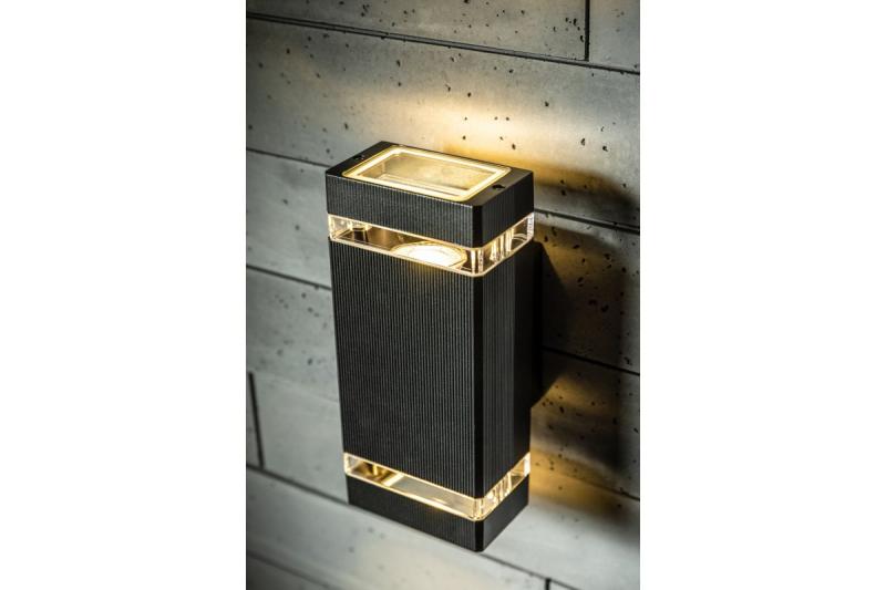 Decor Lampada da parete a due direzioni NESSA GU10 MAX.2x50W IP54 AC220-240V 50/60Hz nera 1208963007