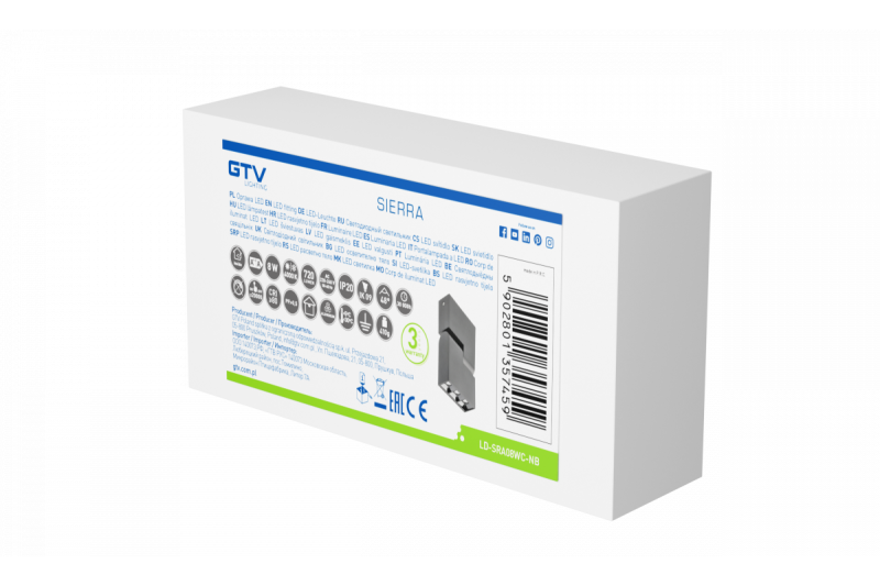 Decor Apparecchio LED SIERRA 8W 720lm AC220-240V 50/60 Hz PF>0 5 Ra≥80 IP20 IK08 4000K 48° nero 1208963166