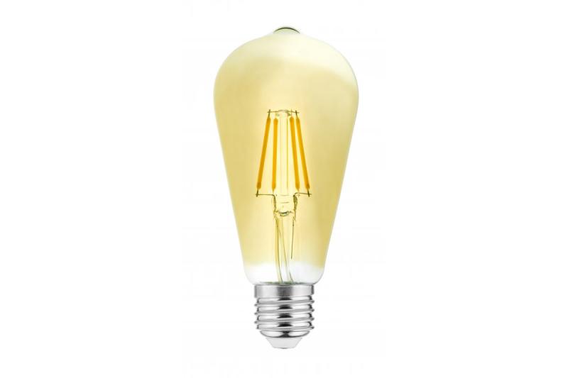 Lampadina decorativa a LED, filamento Vintage, ST64, E27, 4 W, 400 lm, AC 220-240 V/ 50-60 Hz, PF>0,5, 3000 K 1208963178