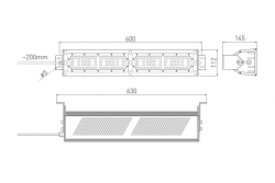 Lampada TEKSAS LED Highbay, 100W, 12000lm, AC100-240V, 50/60Hz, IP 65, angolo di illuminazione 60o, 4000K, grigio 1208963207