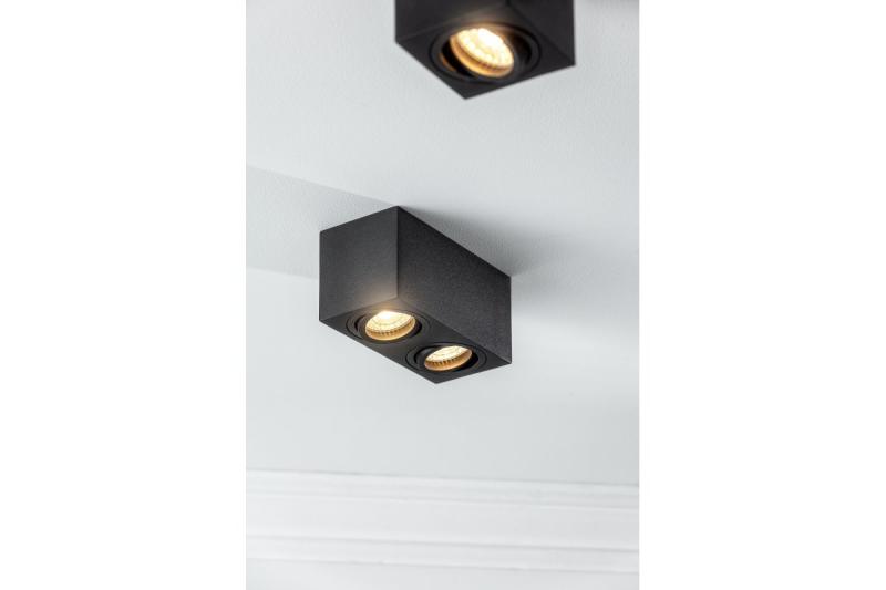 Decor Apparecchio a soffitto AVEIRO DUO in alluminio 160x80x85mm IP20 max 20W*2 quadrato nero. 1208963824