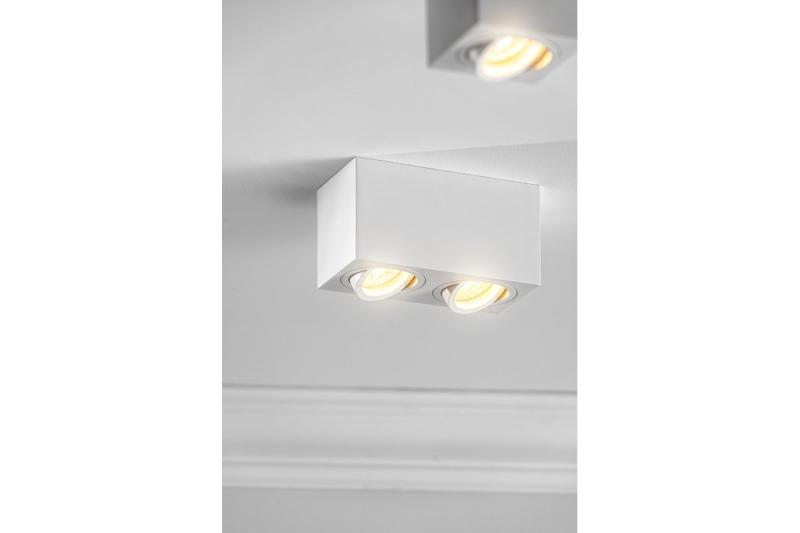 Decor Apparecchio a soffitto AVEIRO DUO in alluminio 160x80x85mm IP20 max 20W*2 quadrato bianco. 1208963825