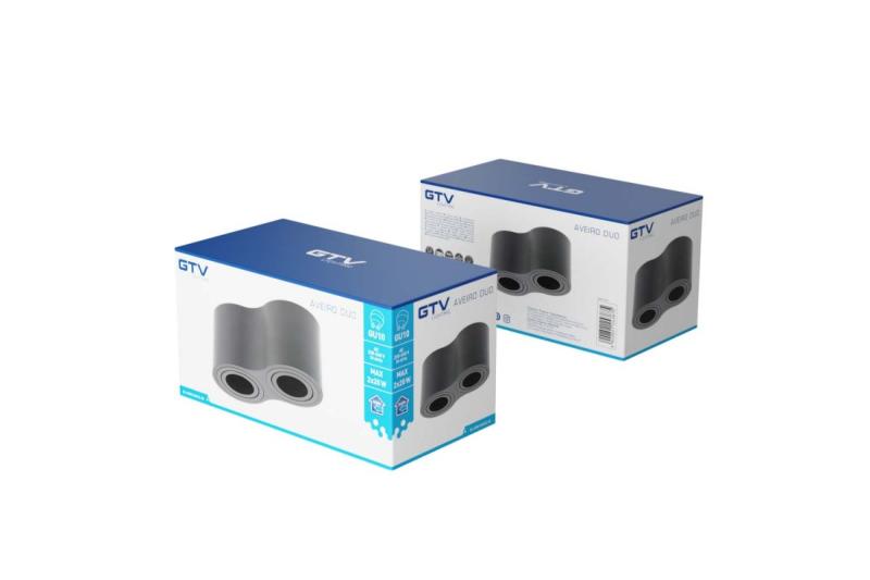 Decor Lampada a soffitto AVEIRO DUO in alluminio 160x80x85mm IP20 max 20W*2 tonda nera 1208963826