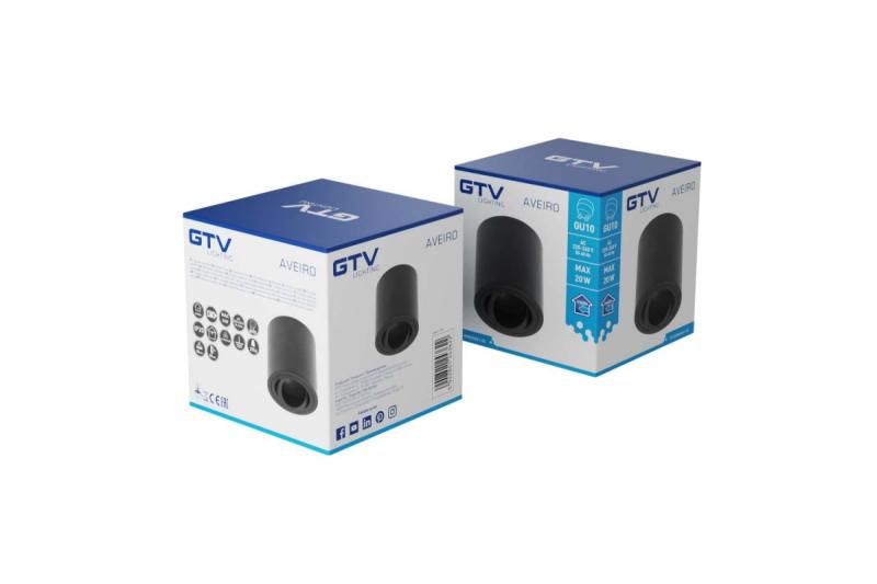 Decor Apparecchio a soffitto AVEIRO in alluminio 80x85mm IP20 max 20W tondo nero 1208963830