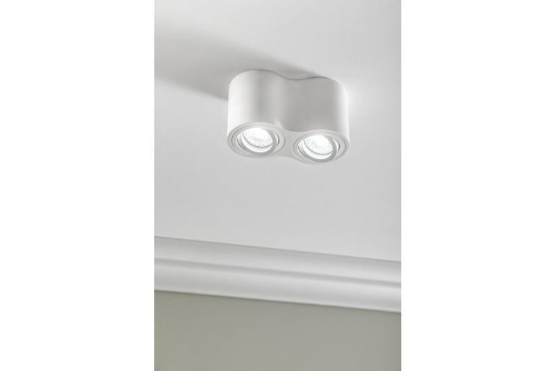 Decor Lampada da soffitto AVEIRO DUO BIS in alluminio 160x80x90mm IP20 max 20W*2 bianca rotonda 1208963835