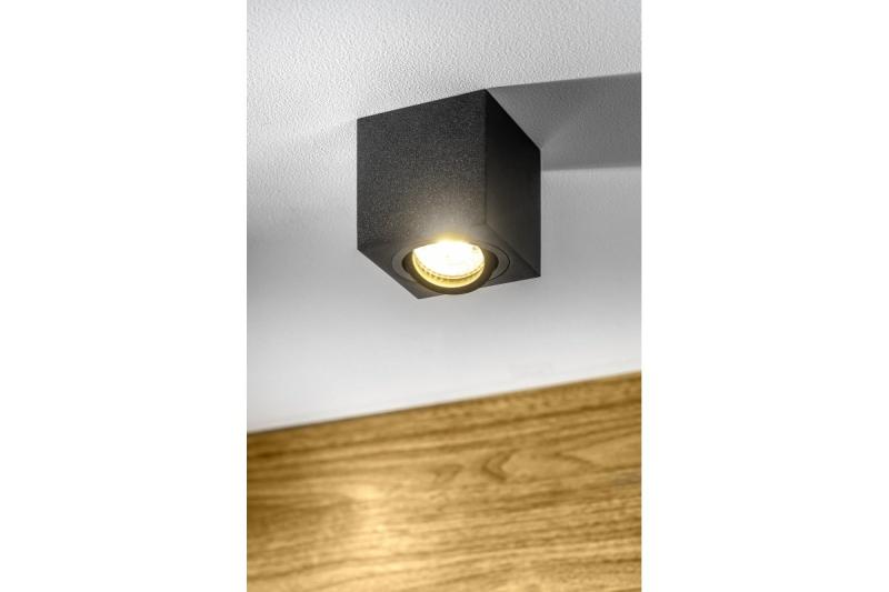 Decor Lampada da soffitto AVEIRO BIS in alluminio 80x80x90mm IP20 max 20W quadrata nera. 1208963836