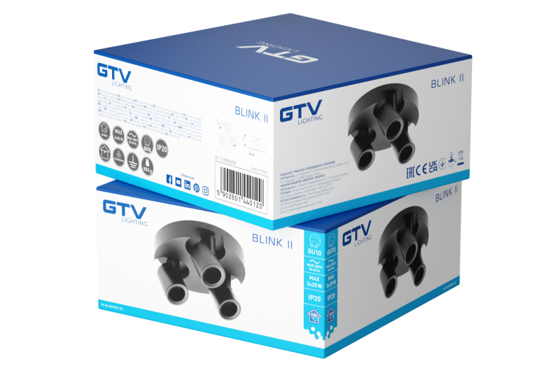 Decor Lampada a soffitto BLINK II max. 250V 50/60 Hz GU10 max. 20W*3 IP 20 nero triplo 1208963848