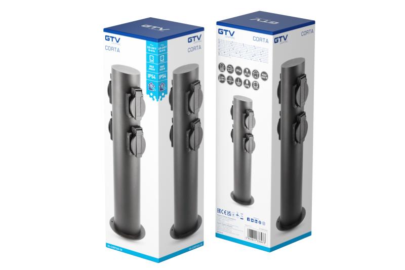 Decor Giardino post CORTA-P 36 IP54 AC220-240V 50-60Hz 4*Presa Schucko max.3500W post grafite 1208963859