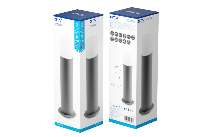 Decor L'attrezzatura da giardino CORTA-P 40 E27 MAX.25W IP44 AC220-240V 50-60Hz palo antracite. 1208963860