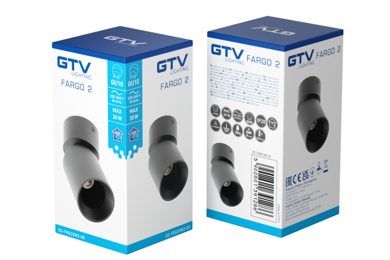 Decor Lampada a soffitto FARGO 2 in alluminio 70x166mm IP20 max 20W rotonda nera 1208963880