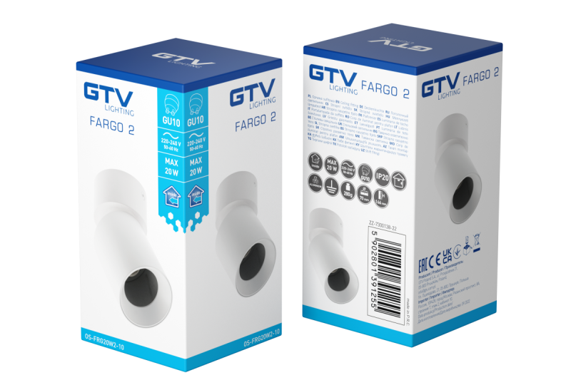 Decor Lampada a soffitto FARGO 2 in alluminio 70x166mm IP20 max 20W rotonda nera 1208963881