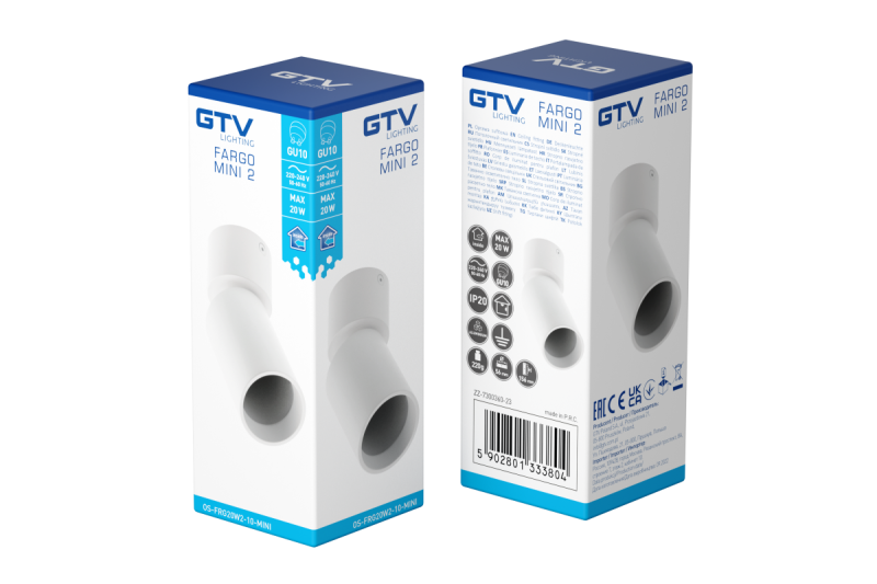 Decor Lampada da soffitto FARGO MINI 2 in alluminio 56x150mm IP20 max 20W bianca rotonda 1208963882