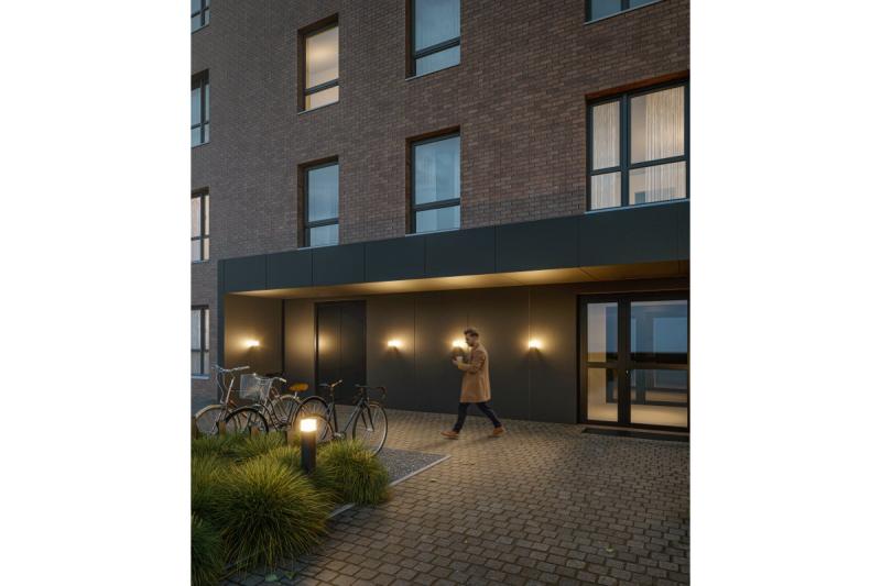 Decor Apparecchio da giardino LARGO-AU E27 MAX.15W IP44 AC220-240V 50-60Hz lampada da parete dritta in grafite. 1208963916