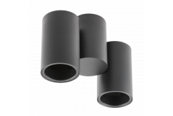 Decor Lampada da soffitto LUPO in alluminio 17.5x5.6x11.5 IP20 2*GU10 max. 50W rotonda nera 1208963926