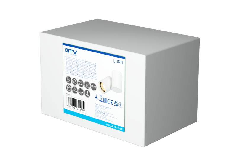 Decor Lampada da soffitto LUPO in alluminio 11.6x5.6x11.5 IP20 1*GU10 max. 50W bianca rotonda 1208963927