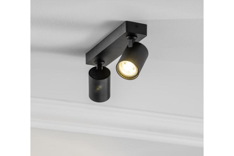Decor Lampada a soffitto SANTO in alluminio IP20 max. 20W*2 doppia rotonda nera. 1208963997