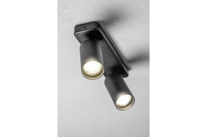 Decor Lampada a soffitto SANTO BIS in alluminio IP20 max. 20W*2 doppia rotonda nera. 1208963999