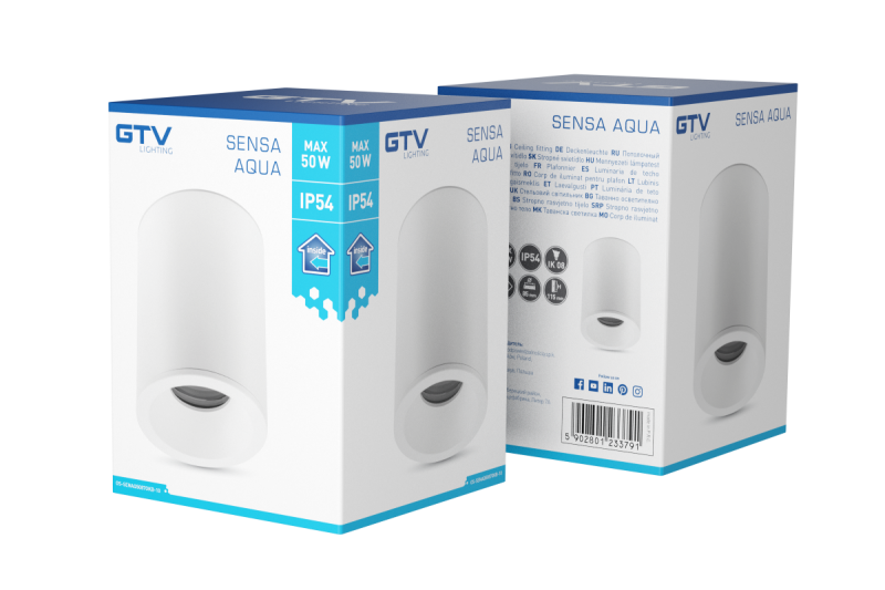 Decor Lampada da soffitto SENSA AQUA in alluminio 85x115 IP54 max 50W bianca circolare 1208964007