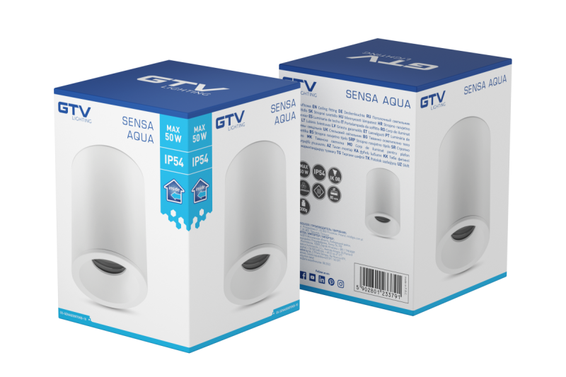 Decor Lampada da soffitto SENSA AQUA in alluminio 85x115 IP54 max 50W bianca circolare 1208964007