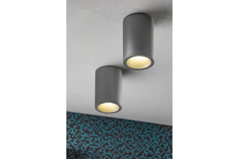 Decor Lampada da soffitto SENSA AQUA in alluminio 85x115 IP54 max 50W grigio circolare 1208964008