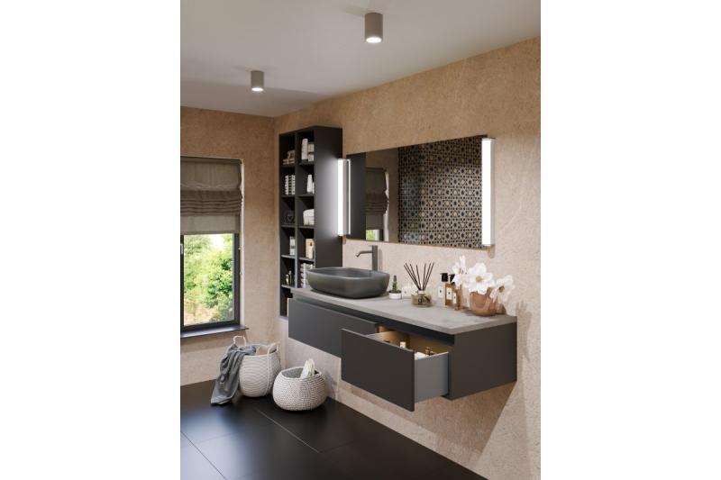 Decor Lampada da soffitto SENSA AQUA in alluminio 85x115 IP54 max 50W grigio circolare 1208964008