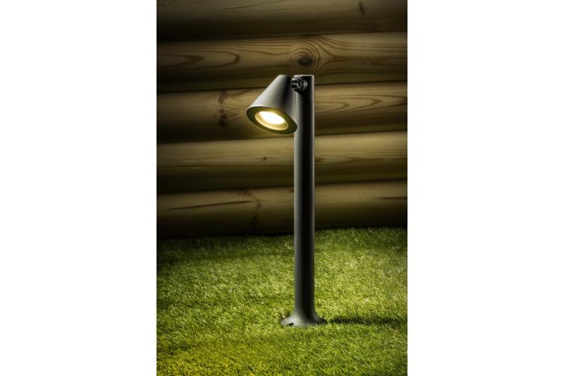 Decor Apparecchio da giardino LUSTINO-P 50 GU10 MAX.20W IP44 AC220-240V 50-60Hz montante in grafite. 1208964033