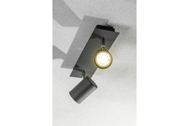 Decor Lampada a soffitto VENETO IP20 max. 20W 2 x GU10 tonda nera 1208964038