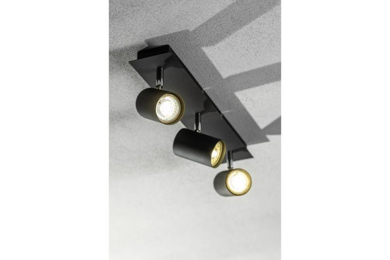 Decor Lampada a soffitto VENETO IP20 max. 20W 3 x GU10 tonda nera 1208964040