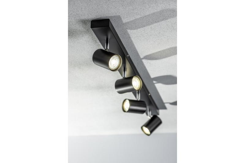 Decor Lampada a soffitto VENETO IP20 max. 20W 4 x GU10 tonda nera 1208964042