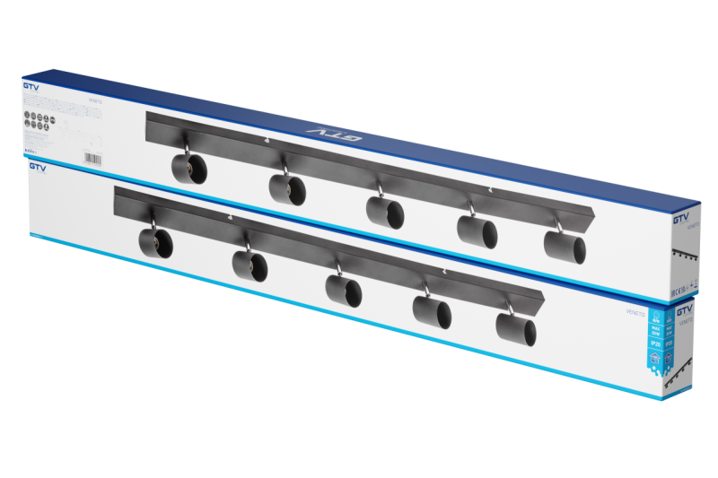 Decor Lampada a soffitto VENETO IP20 max. 20W 5 x GU10 tonda nera 1208964044