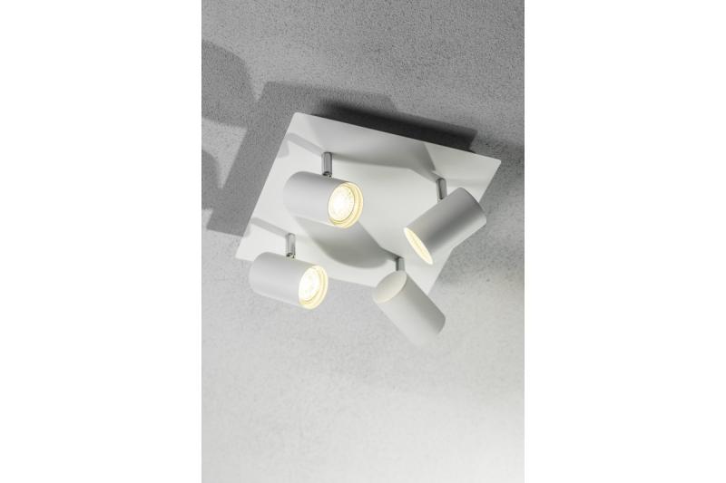 Decor Lampada a soffitto VENETO IP20 max. 20W 4 x GU10 rotonda/quadrata bianca 1208964045